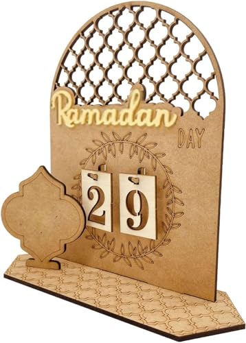 Ramadan Kalender Dekoration, Eid Mubarak Kalender Dekoration, DIY Ramadan Dekoration aus Holz, Eid Mubarak Adventskalender, Ramadan Dekorationen Countdown Kalender für Zuhause(Stil B) von TERJBG
