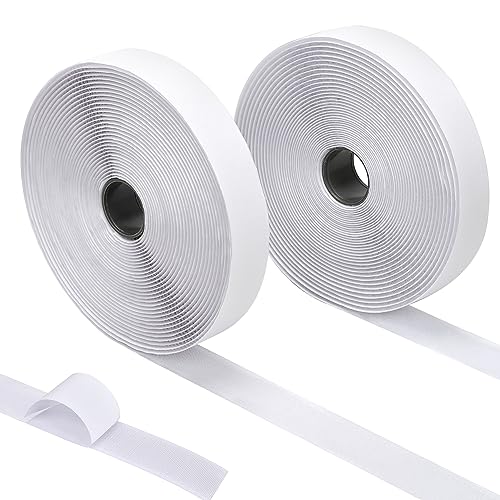 Klettband Selbstklebend Extra Stark, 10 Yards x 25mm, Doppelseitig Klettband mit Klettverschluss Selbstklebendes, Breitem Selbstklebendes Klettband, Weiß von TERLUNNSI