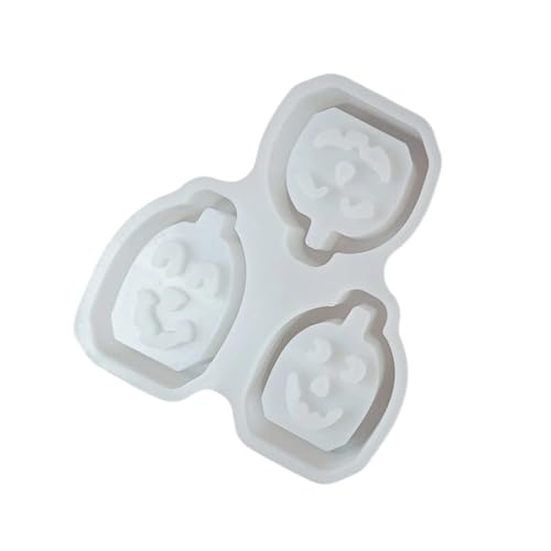 Silikonformen mit 3 Mulden, Halloween-Thema, einfaches Entformen für Epoxidharz, Teelichthalter, Kürbis zum Basteln Silikonformen mit 3 Mulden, Halloween-Thema, einfaches Entformen für Epoxidharz, Teelichthalter, Kürbis zum Basteln von TERNCOEW