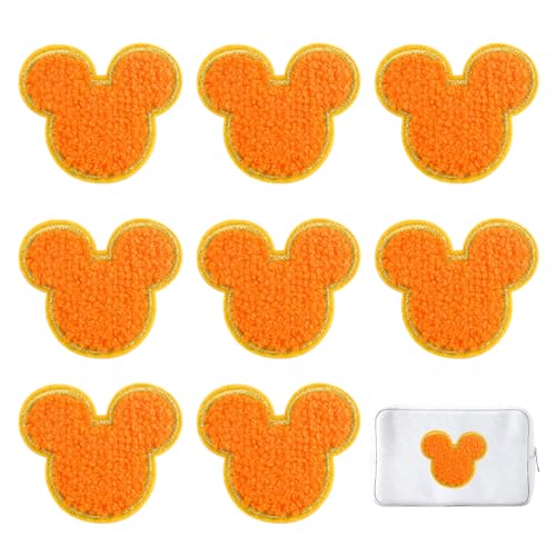 TERRISHE Mickey Head Patches zum Aufbügeln, Chenille-Flicken, bestickt, zum Aufbügeln, für Kleidung, Hemden, Jeans, Taschen, Hüte, 4 x 4 cm, Orange TERRISHE Mickey Head Patches zum Aufbügeln, Chenille-Flicken, bestickt, zum Aufbügeln, für Kleidung, Hemden, Jeans, Taschen, Hüte, 4 x 4 cm, Orange von TERRISHE