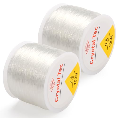 2 Rollen 0.7 mm Nylonfaden Transparent Reißfest 100 M Durchsichtige Schnur, Elastischer Schmuckfaden, Armband Gummiband Elastisch, Elastischer Faden für Armbänder (0.6mm) 2 Rollen 0.7 mm Nylonfaden Transparent Reißfest 100 M Durchsichtige Schnur, Elastischer Schmuckfaden, Armband Gummiband Elastisch, Elastischer Faden für Armbänder (0.6mm) von TESSTSY