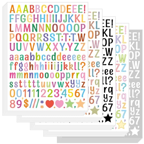 30 Blatt Buchstaben Aufkleber Selbstklebende Vinyl, 4680 Stück Buchstaben Aufkleber, Selbstklebende Buchstaben Sticker, Bunte Klebebuchstaben Aufkleber, für Adressnummer, DIY Scrapbooking 30 Blatt Buchstaben Aufkleber Selbstklebende Vinyl, 4680 Stück Buchstaben Aufkleber, Selbstklebende Buchstaben Sticker, Bunte Klebebuchstaben Aufkleber, für Adressnummer, DIY Scrapbooking von TESSTSY