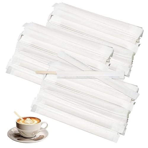300 Stück Holzstäbchen Kaffee, Rührstäbchen Holz 14cm, Einzeln Verpackte Rührstäbchen Kaffee, Kaffee Rührstäbchen Holz Rührstäbchen zum Rühren Von Kaffee, Tee, Milch, Saft, Eiscreme Und Kunsthandwerk 300 Stück Holzstäbchen Kaffee, Rührstäbchen Holz 14cm, Einzeln Verpackte Rührstäbchen Kaffee, Kaffee Rührstäbchen Holz Rührstäbchen zum Rühren Von Kaffee, Tee, Milch, Saft, Eiscreme Und Kunsthandwerk von TESSTSY