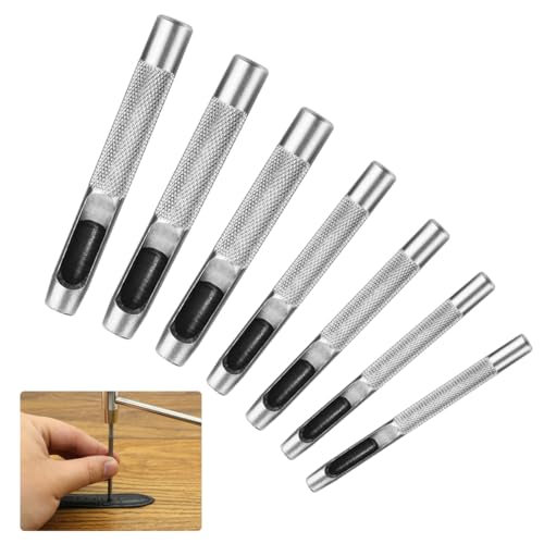 Locheisen Set 7 Stück, 5mm-11mm Lochstanze, Runde Hohl Locheisensatz, Rostfreier Edelstahl Stanzwerkzeug Set, Leder Lochstanzer, für Leder, Uhrenarmband, Dichtung Gürtel, Schuh, Stoff, Kleidung Locheisen Set 7 Stück, 5mm-11mm Lochstanze, Runde Hohl Locheisensatz, Rostfreier Edelstahl Stanzwerkzeug Set, Leder Lochstanzer, für Leder, Uhrenarmband, Dichtung Gürtel, Schuh, Stoff, Kleidung von TESSTSY