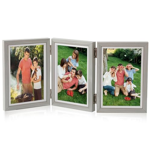 TESSTSY Bilderrahmen 3 Bilder 10x15, Bilderrahmen Mehrere Bilder, 3 Teiliger Aufklappbarer Bilder rahmen für 10 x 15 cm, aus Holz mit Glasfront, für Geburtstage, Hochzeiten, Weihnachten TESSTSY Bilderrahmen 3 Bilder 10x15, Bilderrahmen Mehrere Bilder, 3 Teiliger Aufklappbarer Bilder rahmen für 10 x 15 cm, aus Holz mit Glasfront, für Geburtstage, Hochzeiten, Weihnachten von TESSTSY