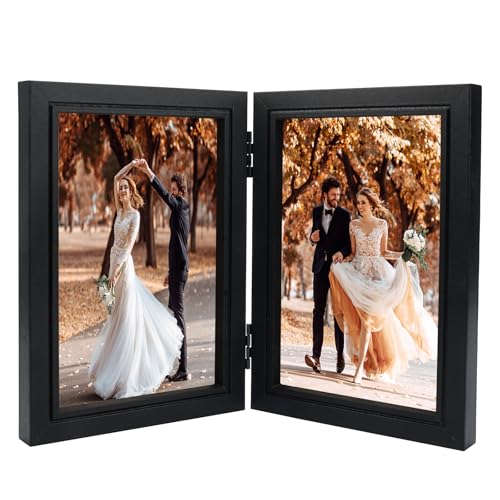 TESSTSY Doppelter Bilderrahmen Faltbar 2 Fotos, 10x15 cm Klappbarer Bilderrahmen Aus Holz, Klappbarer Fotorahmen mit Glasscheibe Bilderrahmen, für Hochzeit, Familie TESSTSY Doppelter Bilderrahmen Faltbar 2 Fotos, 10x15 cm Klappbarer Bilderrahmen Aus Holz, Klappbarer Fotorahmen mit Glasscheibe Bilderrahmen, für Hochzeit, Familie von TESSTSY