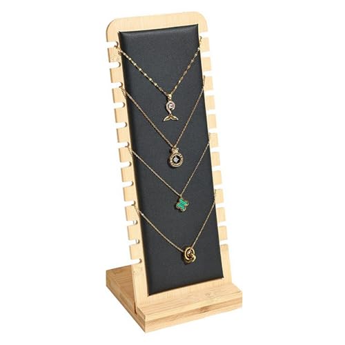 TESSTSY Kettenständer Schmuck, 12 Slots Schmuckständer Holz, Halskettenständer, Halskette Schmuckhalter, Kettenhalter, Schaufenster Halter, für Halsketten Anhänger Kette Armbänder TESSTSY Kettenständer Schmuck, 12 Slots Schmuckständer Holz, Halskettenständer, Halskette Schmuckhalter, Kettenhalter, Schaufenster Halter, für Halsketten Anhänger Kette Armbänder von TESSTSY