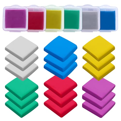 TETEWEVER 18 Stück Knetradiergummi, 3,2 x 3,5 cm Bunt Knetgummi Radierer Weich Knetbarer Radiergummi mit Transparentem Etui für Künstler Kinder Schulbedarf TETEWEVER 18 Stück Knetradiergummi, 3,2 x 3,5 cm Bunt Knetgummi Radierer Weich Knetbarer Radiergummi mit Transparentem Etui für Künstler Kinder Schulbedarf von TETEWEVER