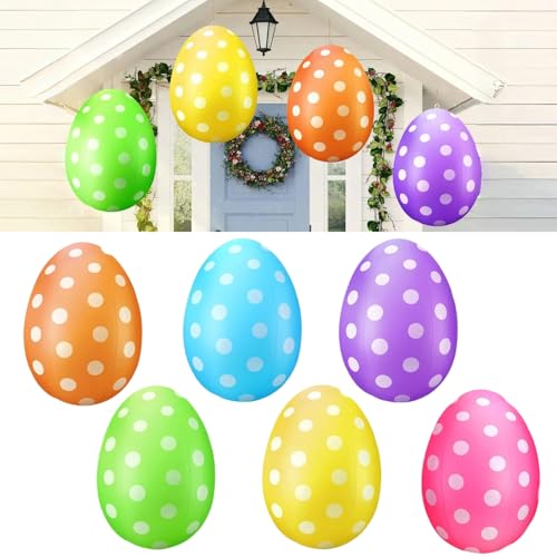 Ostereier Deko 6er-Set, Osterdeko Outdoor Aufblasbarer Ostereier zum Aufhängen, Plastik Ostereier XXL, Osterdekoration, Plastik Ostereier mit Stabilem Aufhänger für Ostern Deko Garten Party (50 cm) Ostereier Deko 6er-Set, Osterdeko Outdoor Aufblasbarer Ostereier zum Aufhängen, Plastik Ostereier XXL, Osterdekoration, Plastik Ostereier mit Stabilem Aufhänger für Ostern Deko Garten Party (50 cm) von TETSMG