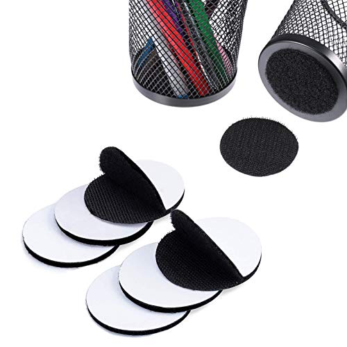 TEUVO Antirutschmatte, Runde Klettpunkte Selbstklebend für Glatt Oberflächen, 6 Paare 10CM Schwer Dienst Klettband Selbstklebend für Stockwerk, Tür, Metall und Wand von TEUVO
