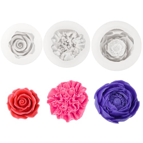 TEUYOE 3 Stück Silikonform Blumen, Silikon Rosen Nelke Pfingstrose, Kerzen Formen, Silikonform Kerzen, Rose, Silikonformen Gießformen Kerzen Kerzenformen zum Gießen Blumen 3D TEUYOE 3 Stück Silikonform Blumen, Silikon Rosen Nelke Pfingstrose, Kerzen Formen, Silikonform Kerzen, Rose, Silikonformen Gießformen Kerzen Kerzenformen zum Gießen Blumen 3D von TEUYOE