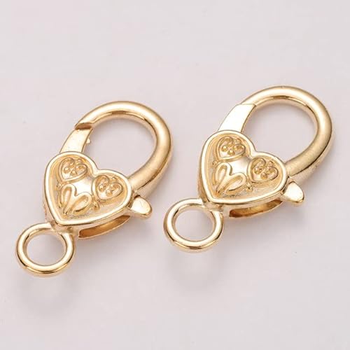 10 teile/los 26x15MM Karabinerhaken Herz Schlüsselanhänger Verschlüsse Armband Kette Zubehör für Schmuck Machen Komponenten Schmuck von TEWAX