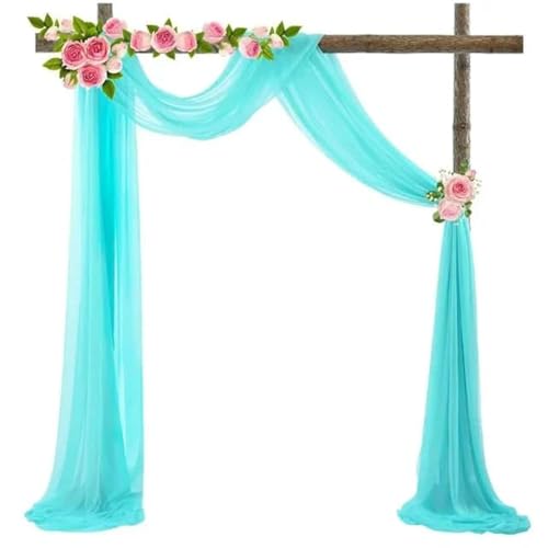TEWAX 1 x weißer Hochzeitsbogen Drapierstoff, 75 x 600 cm, Chiffon-Stoff, Drapierstoff, durchsichtiger Hintergrund, Empfang, Hochzeitszeremonie, Dekoration TEWAX 1 x weißer Hochzeitsbogen Drapierstoff, 75 x 600 cm, Chiffon-Stoff, Drapierstoff, durchsichtiger Hintergrund, Empfang, Hochzeitszeremonie, Dekoration von TEWAX