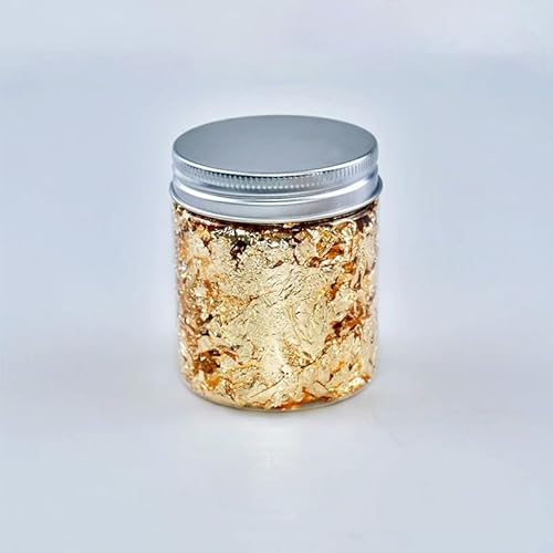 TEWAX Blattgoldblätter, 3 g, Blattgold-Flockenfüllung, Nachahmung, Gold-Silberfolie, Papier, Harz, Silikonform, Füllstoff, Nagelkunst, Schmuckherstellung, Dekoration von TEWAX