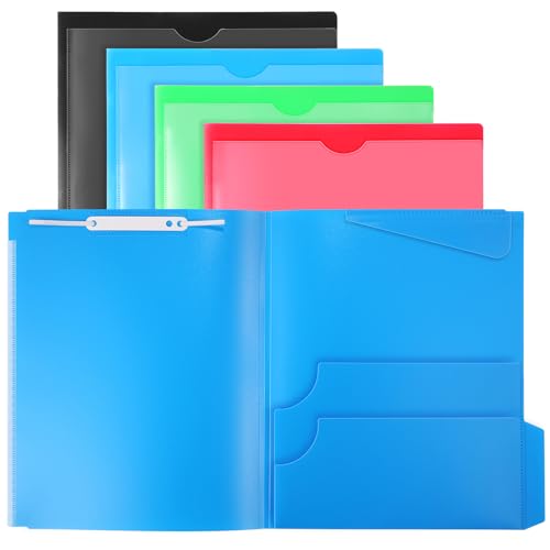 TEWRLNDE Robuste Kunststoff-Taschenmappen mit anpassbarem Einband, Klassifizierungs-Aktenordner mit 2 oberen Verschlüssen, 1/3-Schnitt-Positionsreiter, stabilisierte Registerkarte, Briefgröße von TEWRLNDE