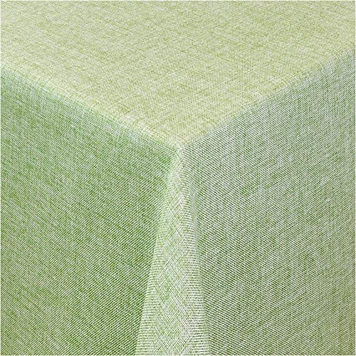 TEXMAXX® Tischdecke Abwaschbar Eckig - 140 x 200 cm in Grün - Maßgefertigte Leinenoptik - Wasserabweisend Mit Lotuseffekt - Gartentischdecke Mit Fleckschutz von TEXMAXX