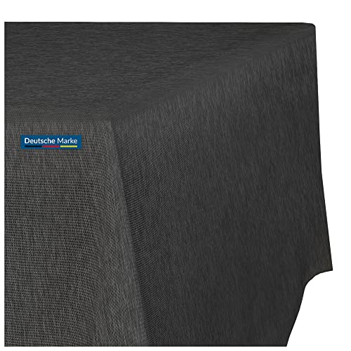 TEXMAXX® Tischdecke abwaschbar eckig - 140 x 260 cm in Anthrazit/Maßgefertigte Tischdecke Leinenoptik/Tischdecke wasserabweisend mit Lotuseffekt/Gartentischdecke mit Fleckschutz von TEXMAXX