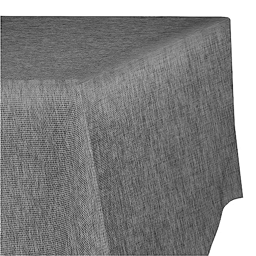TEXMAXX® Tischdecke abwaschbar eckig - 140 x 270 cm in Grau/Maßgefertigte Tischdecke Leinenoptik/Tischdecke wasserabweisend mit Lotuseffekt/Gartentischdecke mit Fleckschutz von TEXMAXX