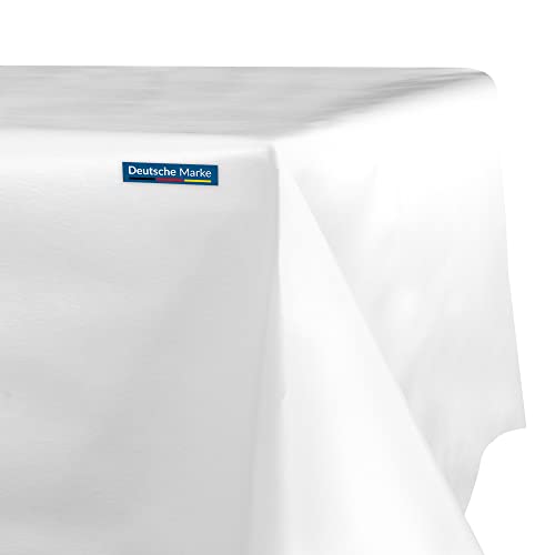TEXMAXX® Wachstuchtischdecke versch. Größen - 220 x 140 cm/abwaschbare Tischdecke/Wachstischdecke/Wachstuch Tischdecke geeignet als Gartentischdecke - Farbe Weiß von TEXMAXX