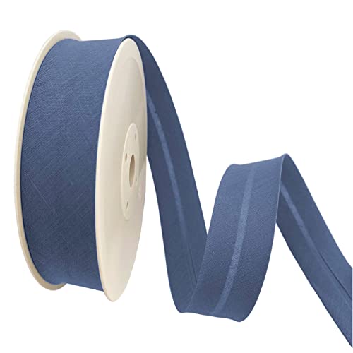 TEXTEX = 20 mm Breites Schrägband. 50% Baumwolle und 50% Polyester. Stück von 10m - (Mittelblau) von TEXTEX