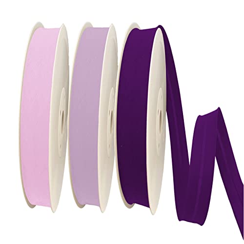 TEXTEX = 20 mm Breites Schrägband. 50% Baumwolle und 50% Polyester. Packung mit 3 Stück à 10 m - (Rosa/Lila/Violett) von TEXTEX