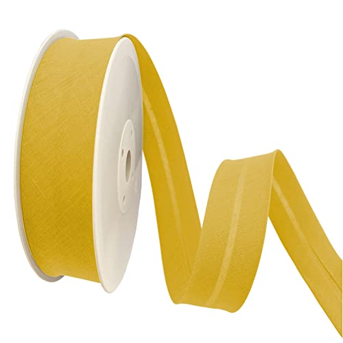 TEXTEX = 20 mm Breites Schrägband. 50% Baumwolle und 50% Polyester. Stück von 10m - (Gelb) von TEXTEX