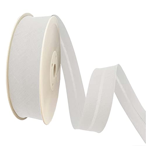 TEXTEX = 20 mm Breites Schrägband. 50% Baumwolle und 50% Polyester. Stück von 10m - (Weiss) von TEXTEX