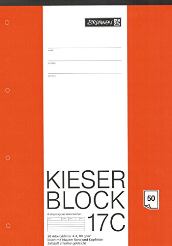 Kieserblock 17C "BRUNNEN" 50 Blatt / Liniert - DinA4 / 80 g Kieserblock 17C "BRUNNEN" 50 Blatt / Liniert - DinA4 / 80 g von TEXTIMO