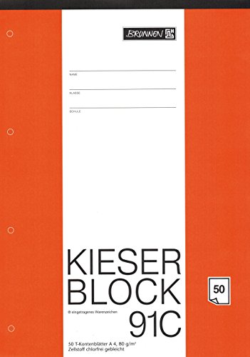 Kieserblock 91C "BRUNNEN" 50 Blatt/T-Konten - DinA4 / 80 g Kieserblock 91C "BRUNNEN" 50 Blatt/T-Konten - DinA4 / 80 g von TEXTIMO