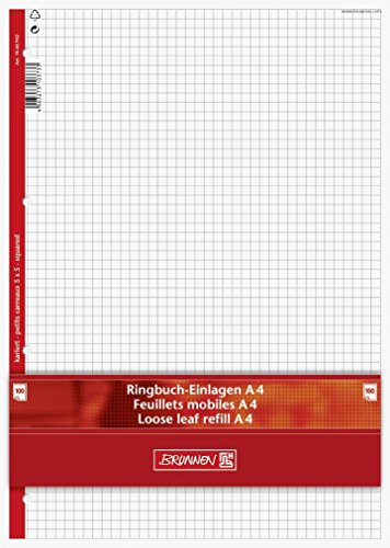 TEXTIMO - Ringbuch-Einlagen/Papier 'BRUNNEN' 100 Blatt - kariert - A4 (21,0 x 29,7 cm) - weiß - Klassisch von TEXTIMO