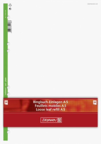 Ringbuch - Einlagen/Papier"BRUNNEN" 100 Blatt - unliniert - A5 (14,8 x 21,0 cm) von EDUCATES