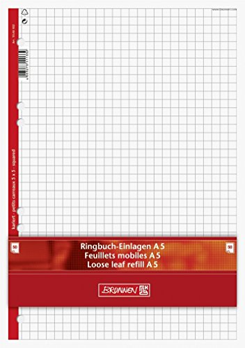 Ringbuch - Einlagen / Papier "BRUNNEN" 50 Blatt - kariert - A5 (14,8 x 21,0 cm) von TEXTIMO