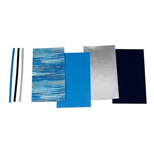 Wachsplatten/Verzierwachsstreifen im Sortiment"Blau gemustert (Mischung)" (4 Bögen + 9 Streifen / 175 x 80 x 0,5 mm) TOP QUALITÄT von TEXTIMO