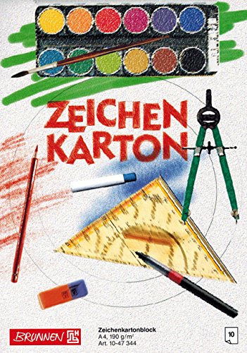 Zeichenkartonblock/Offsetkarton "BRUNNEN" A4-190 g/m2-10 Blatt (21,0 x 29,7 cm) von TEXTIMO