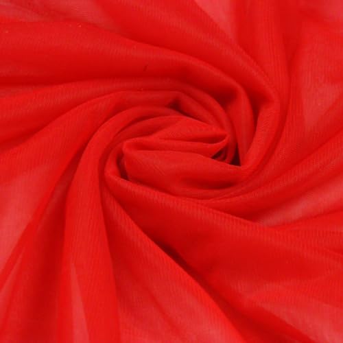 Textrend Chiffon Stoff Meterware - 100% Polyester - Antiallergisches Material - Stoff zum Nähen von Kleidungsstücken Schleiern und Dekorationen - Textilien 1x1.6m (Rot) von TEXTREND