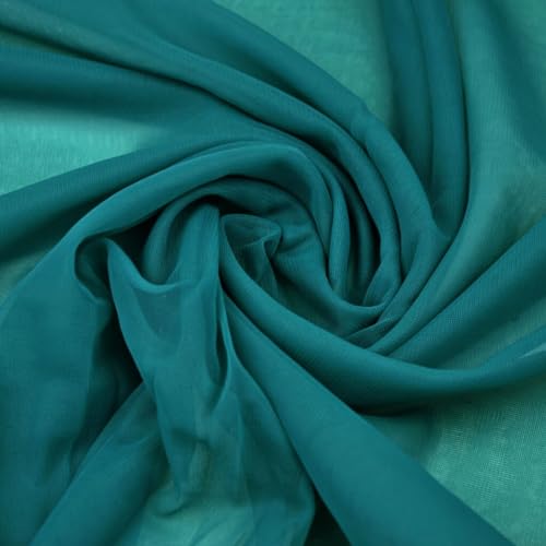 Textrend Chiffon Stoff Meterware - 100% Polyester - Antiallergisches Material - Stoff zum Nähen von Kleidungsstücken Schleiern und Dekorationen - Textilien 1x1.6m (Smaragd) von TEXTREND