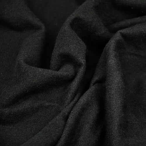 Textrend - Einfarbiger Flanellstoff - Antiallergisch - Textil 1x1,60m - Meterware - Schneidern (Schwarz) von TEXTREND