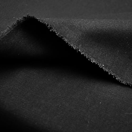 Textrend Jeansstoff Meterware - Haltbares Material - 100% Baumwolle - Kleidung - Heimtextilien - Stoffe Meterware - Textilien 1x1.5m (Schwarz) von TEXTREND