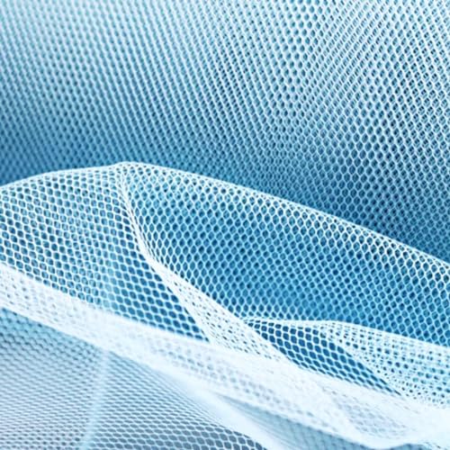 Textrend Tüllstoff - Kleidung und Dekorationen - Stoff zum Nähen - Hochzeitsdekoration - Tüll Meterware - Polyester - Textilien 1x1.6m (Blau) von TEXTREND