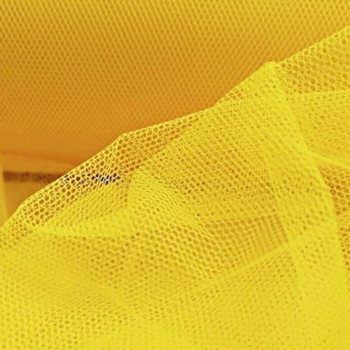 Textrend Tüllstoff - Kleidung und Dekorationen - Stoff zum Nähen - Hochzeitsdekoration - Tüll Meterware - Polyester - Textilien 1x1.6m (Gelb) von TEXTREND