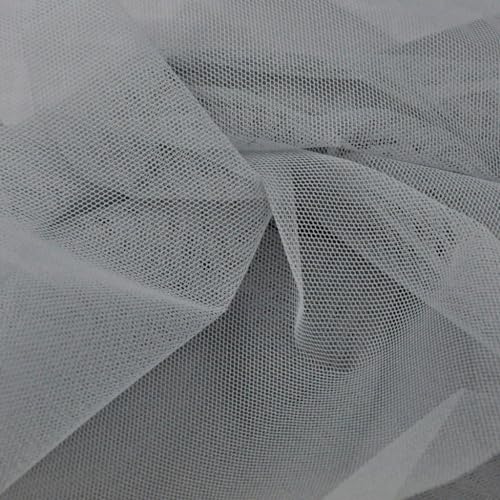 Textrend Tüllstoff - Kleidung und Dekorationen - Stoff zum Nähen - Hochzeitsdekoration - Tüll Meterware - Polyester - Textilien 1x1.6m (Grau) von TEXTREND