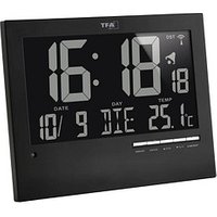 TFA® digitale Funkwanduhr 60.4508 schwarz Kunststoff 23,0 x 18,5 cm von TFA®