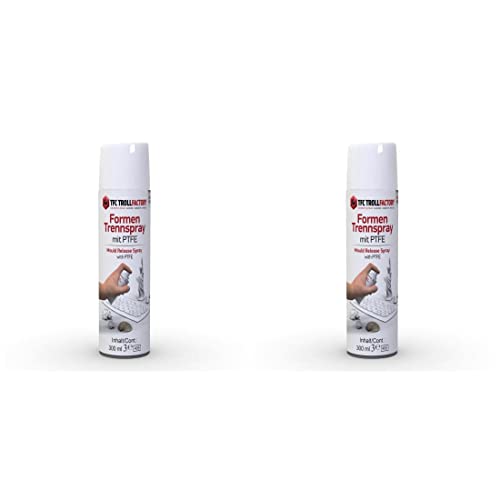 TFC Formen Trennspray mit PTFE 300ml - Hochleistungs-Trennmittel für Kunststoffformen, Beton & Wachs - Mikrofeiner PTFE-Film - Ideal für Gießarbeiten & Gipsgießmassen - Verklebungsresistent - 2 Stück von TFC Troll Factory