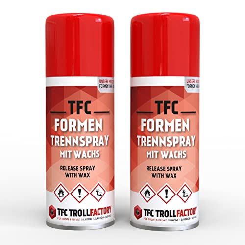 TFC Formen Trennspray mit Wachs - Silikonfreies Antihaft Trennmittel für Epoxidharz & Resin Giessharze - Einfache Anwendung - Optimaler Schutz - FCKW-Frei | 2 x 400ml von TFC Troll Factory