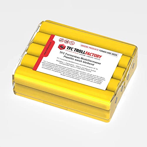TFC Formenbau Modelliermasse gelb Plastilin weich bleibend schwefelfrei - Größe: 5kg (5x1000g) von TFC Troll Factory