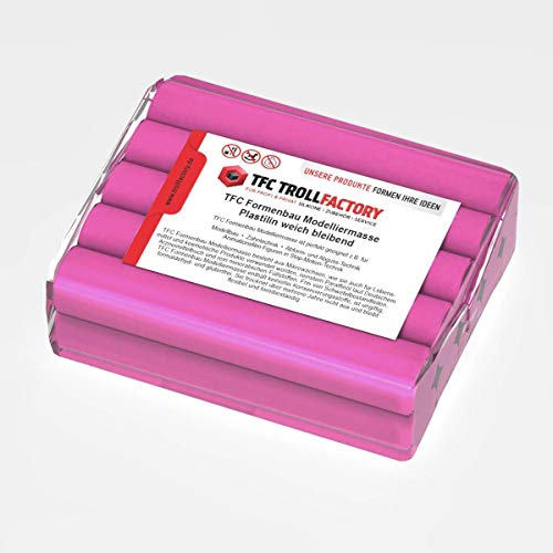TFC Formenbau Modelliermasse pink Plastilin weich bleibend schwefelfrei - Größe: 1000g von TFC Troll Factory