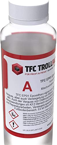 TFC Troll Factory EP01, Epoxidharz mit Härter I Set A und B I glasklares Vergussharz (725g Set (500g+225g), EP01 - bis 10mm) von TFC Troll Factory