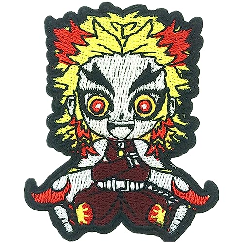 Demon Slayer lron on Patches, Morale Velcro Patches for Clothing Jeans Jackets Backpack Repair, Aesthetic Luffy Iron on Decals Embroidery Cloth(Kyoujurou) von TFFMGG