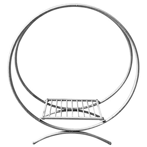 TFIANYNI 60/77/80Cm Wedding Arch Frame Round Iron, Balloon Arch Frame With Foot Round Background Stand, Indoor/Outdoor, For Wedding Decorations Party, Easy Assembly Disassembly (Typ A: Silber 60cm) von TFIANYNI