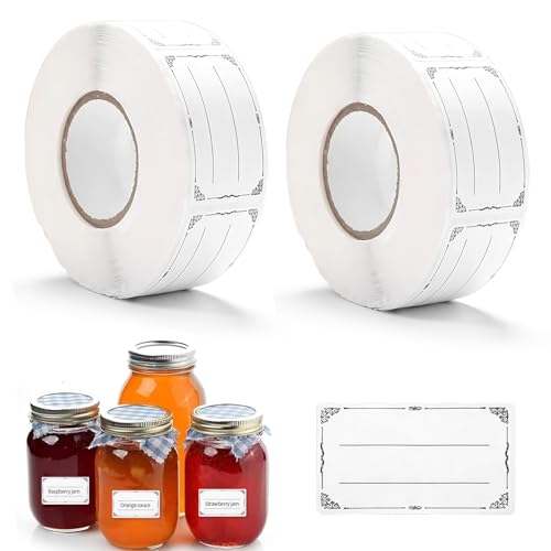 2 Rolle Gefrieretiketten, 1200 Stück Etiketten Selbstklebend Aufkleber zum Beschriften Klebeetiketten Flaschenetiketten Marmeladengläser (5 x 3 cm) von TFLPUO